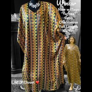 LOWEST🌺 NWT WINLAR (FITS 0-4X) SATIN CHARMEUSE COVERUP/CAFTAN